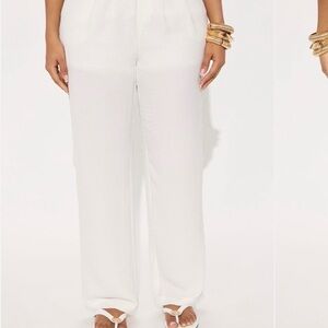 Fashion Nova White Wide Leg Pants